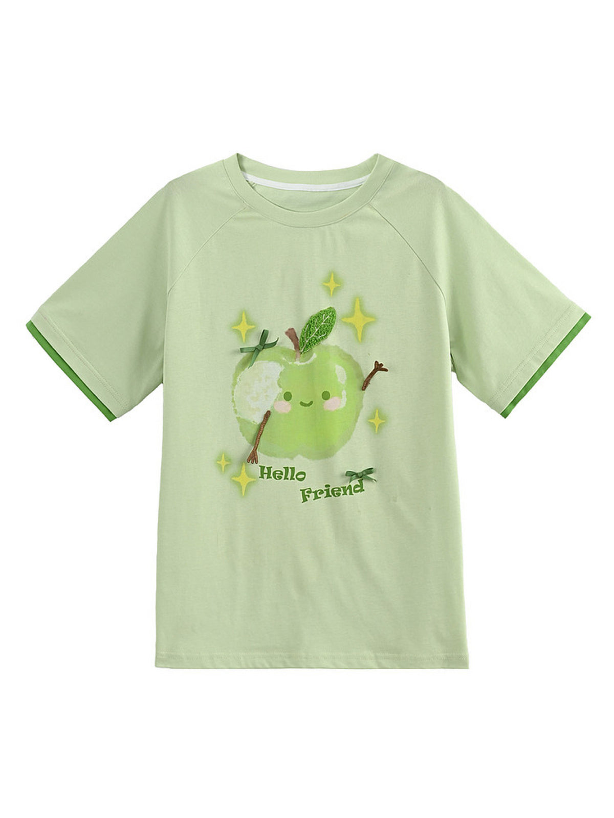 Green Apple Spark Trim Tee-Tops-ntbhshop