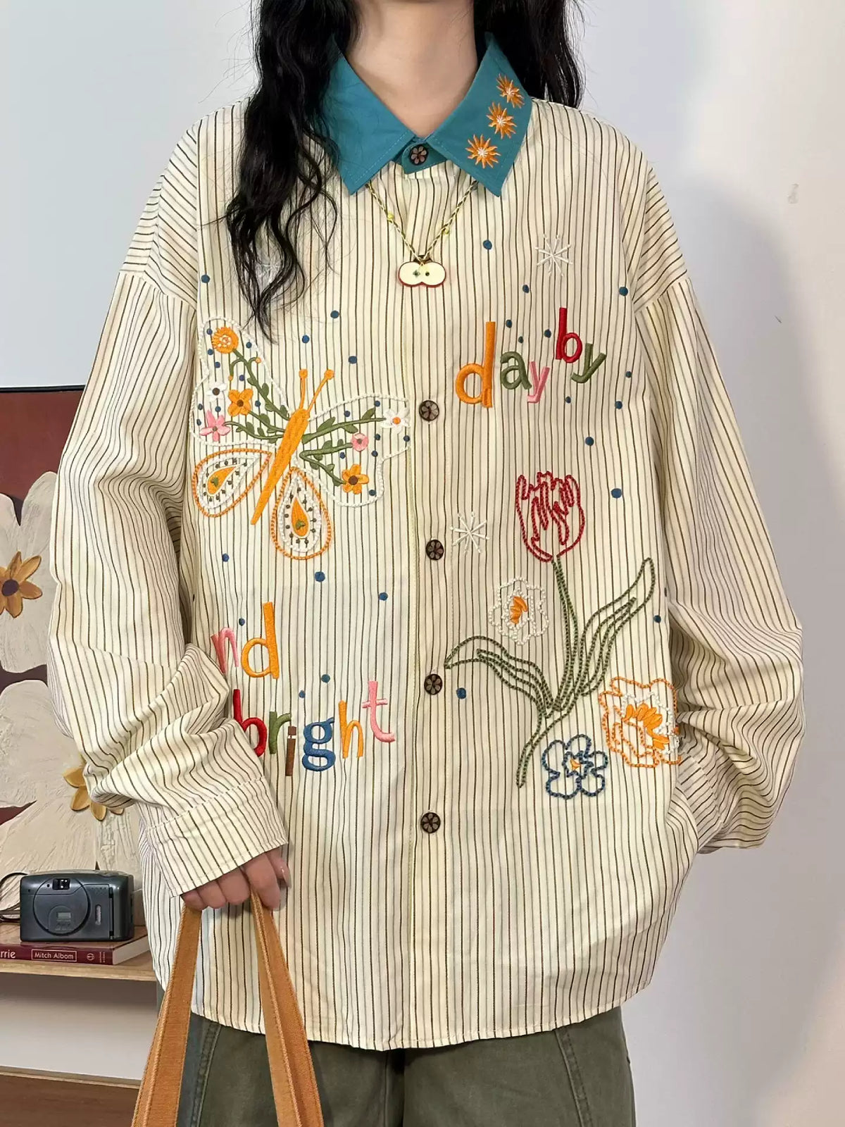 Bright Garden Stripe Shirt-Tops-ntbhshop