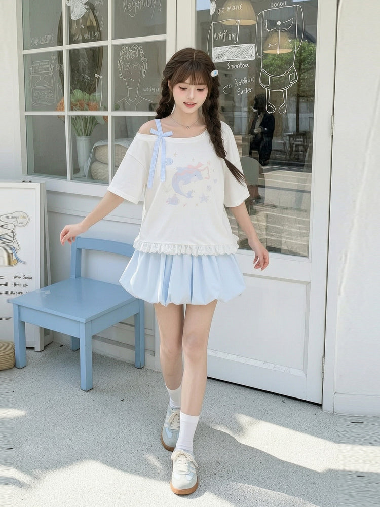 Blue Balloon Bubble Skirt-Bottoms-ntbhshop