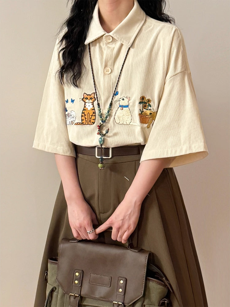 Whisker Tales Unisex Corduroy Shirts-ntbhshop