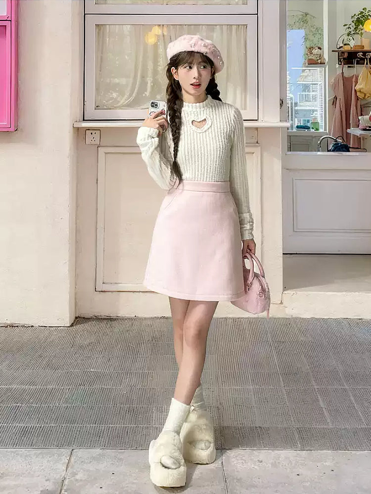 Heart Cut Out Base Turtleneck-Tops-ntbhshop