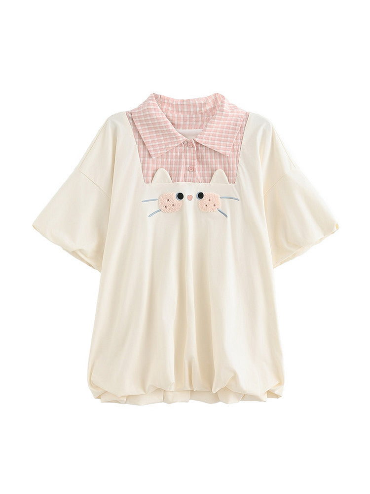 Cookie Cat Bubble Tee-Tops-ntbhshop