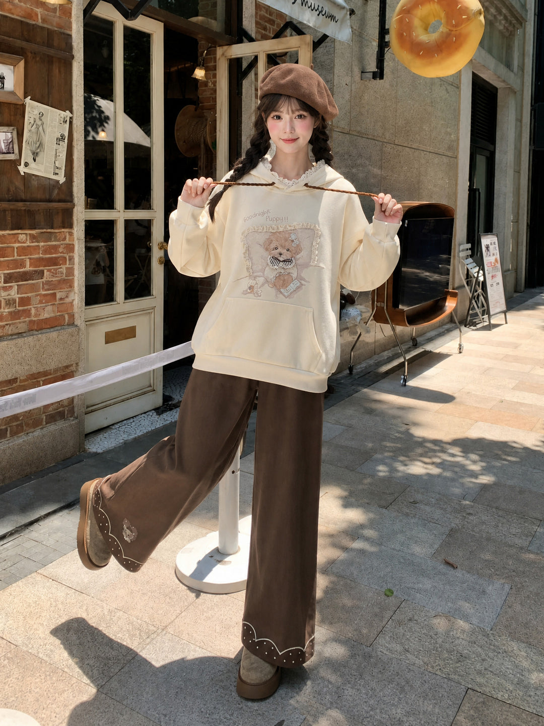 Goodnight Puppy Dream Hoodie-Tops-ntbhshop