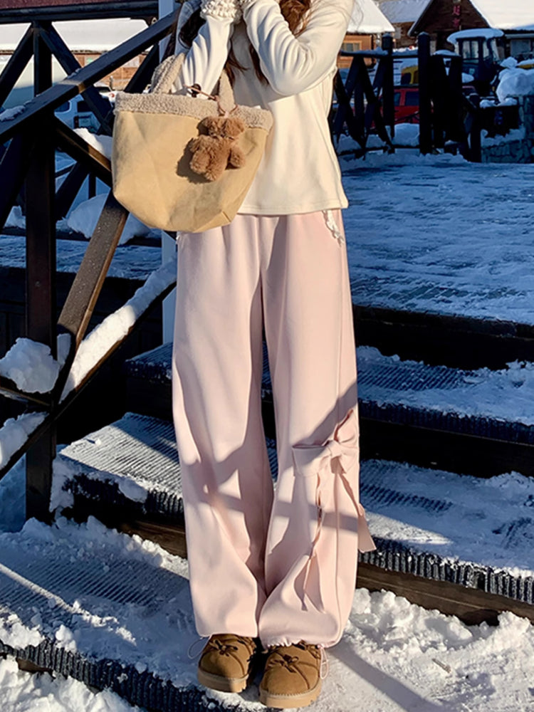 Bow Bloom Drawstring Pants-ntbhshop