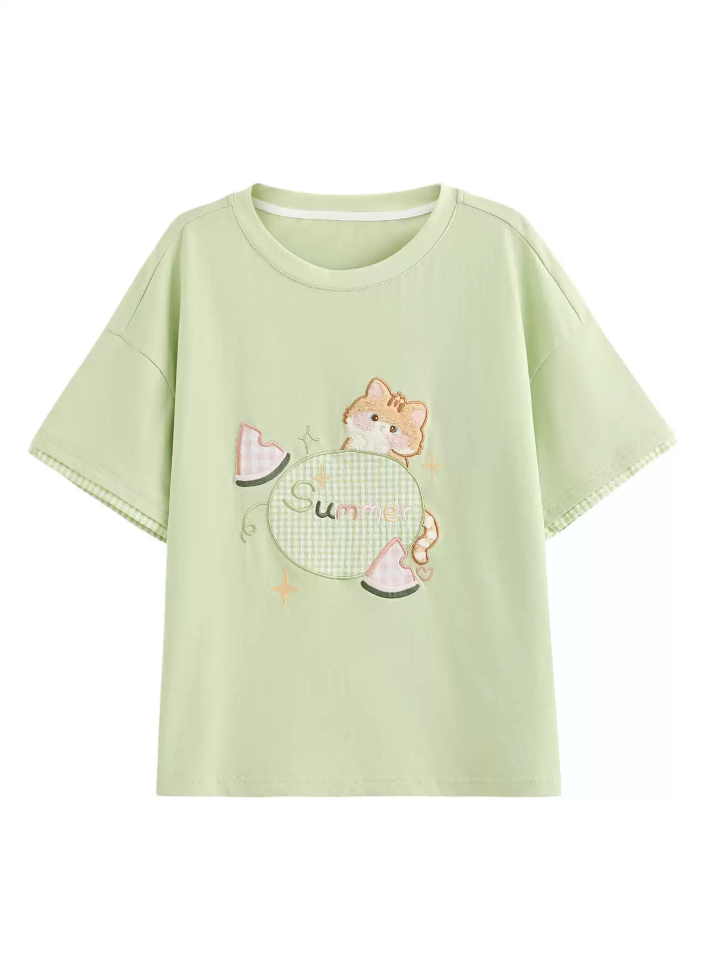 Summer Melon Kitten Tees-Tops-ntbhshop