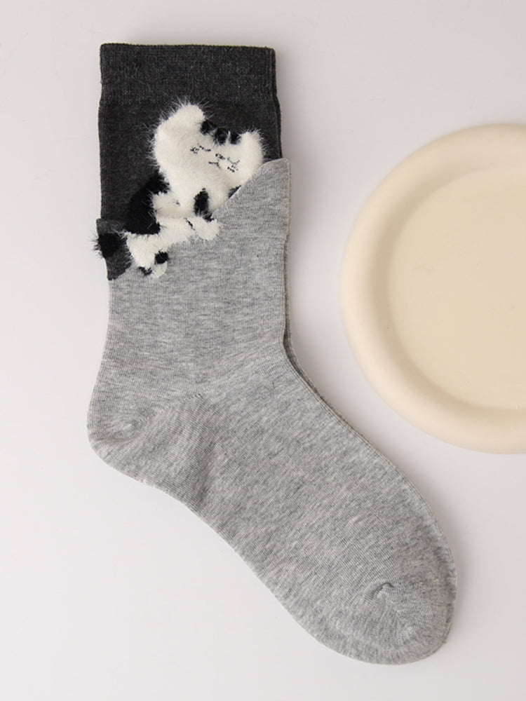 Fluffy Cat Mood Tube Socks-ntbhshop