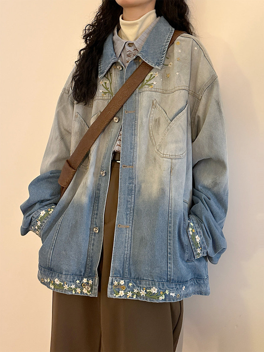 Bloom Dust Denim Jacket-Outerwear-ntbhshop
