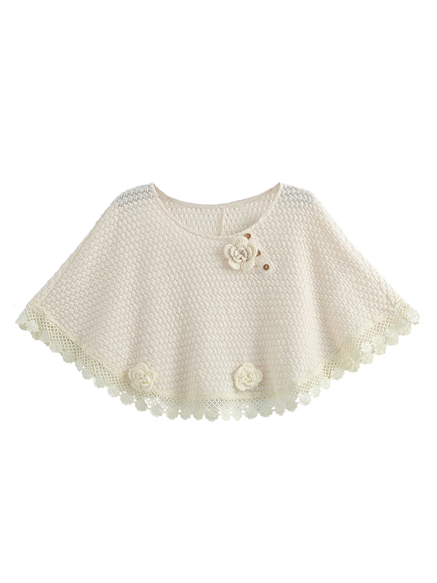 Sage Petal Knit Cape-Outerwear-ntbhshop