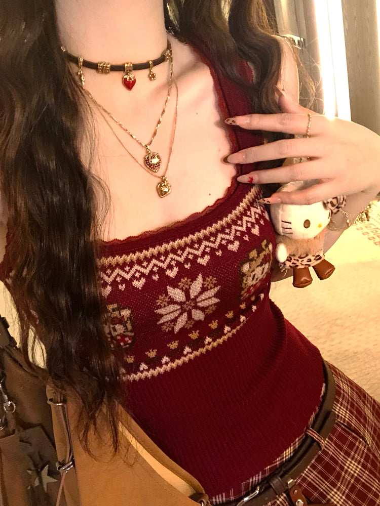 Private Love Vintage Patch Knit Tops-Sets-ntbhshop
