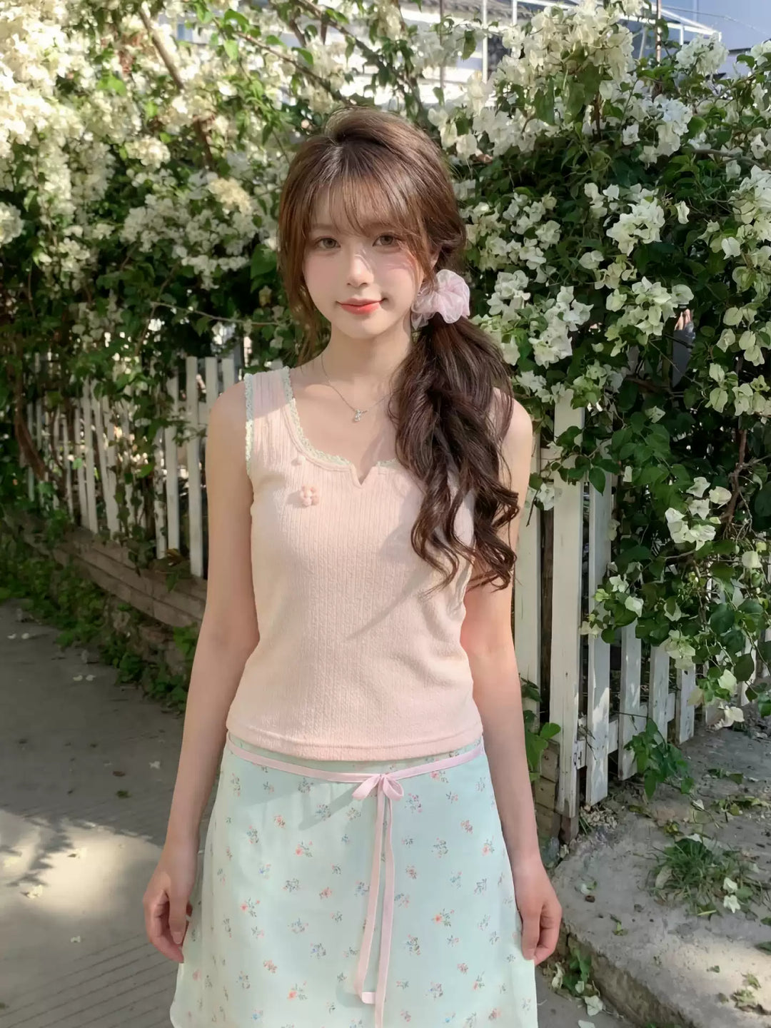 Custard Milk Knit Tank Tops-Tops-ntbhshop