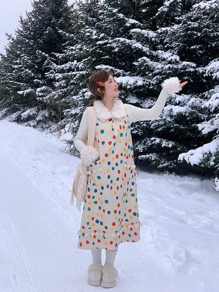 Sweet Circus Dots Pom Jumper Dress-ntbhshop