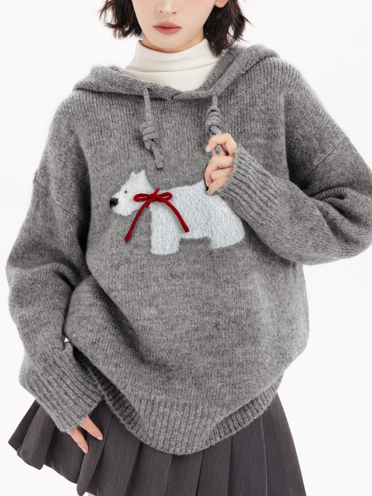 Frosty Puppy Cozy Knit Hoodies-Tops-ntbhshop