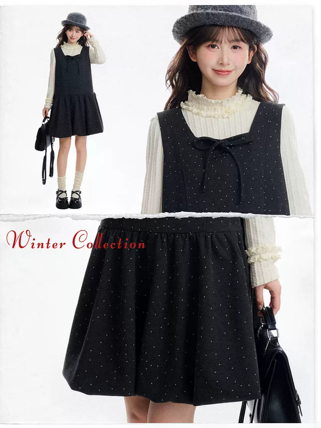 Polka Dot Bubble Vest Dress-Dresses-ntbhshop