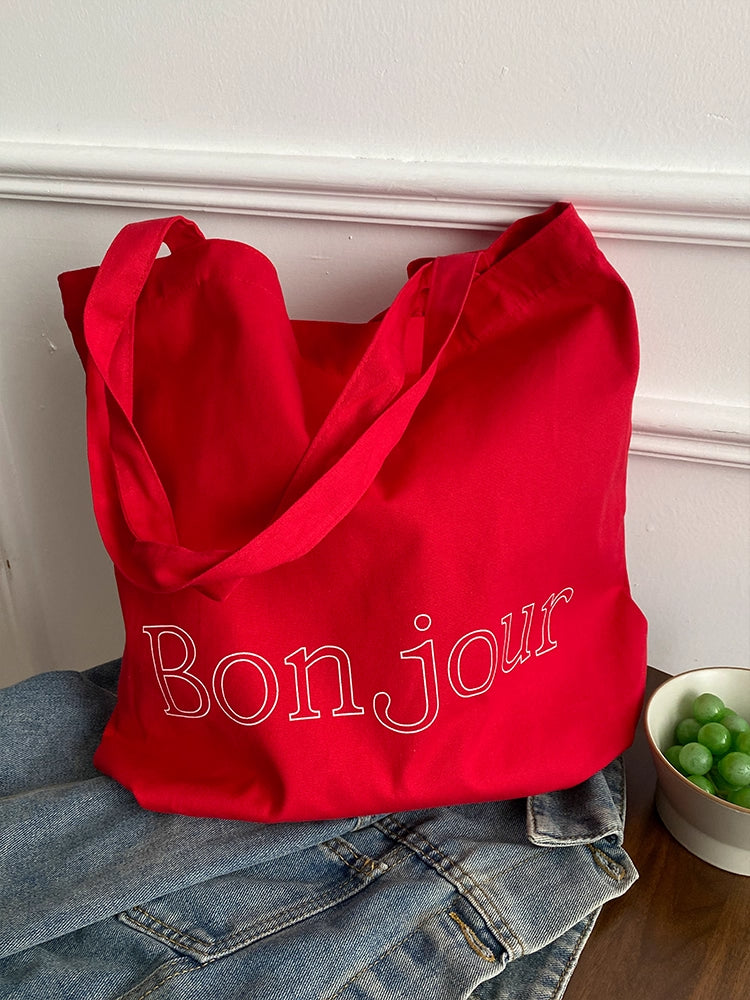 Bonjour Belle Canvas & Denim Tote Bags-ntbhshop
