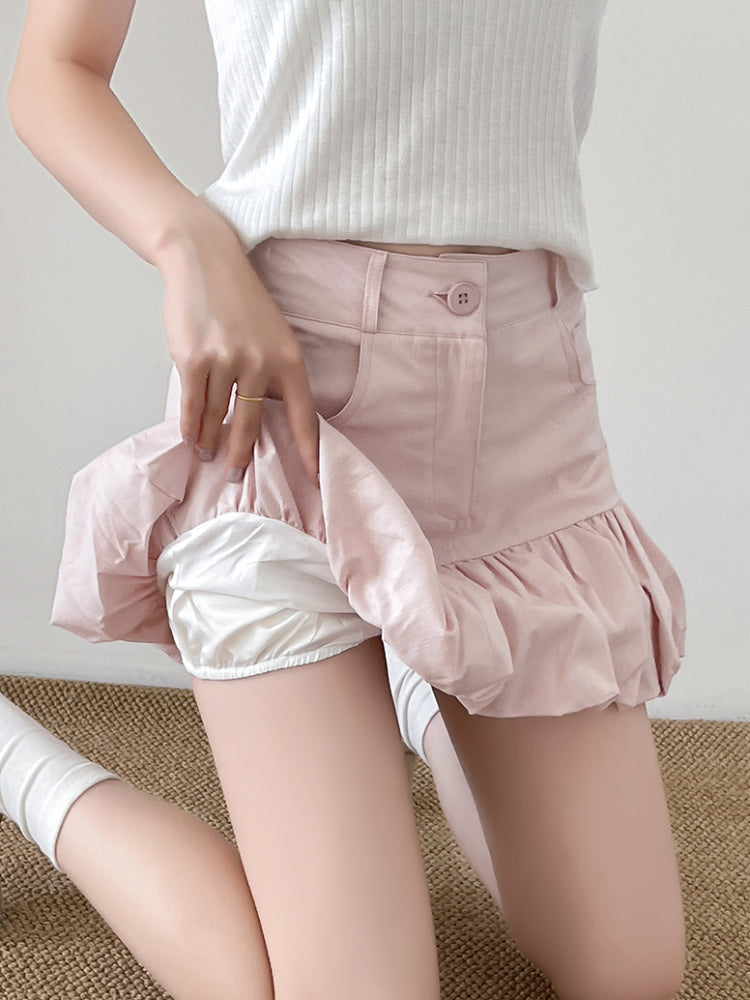 Ulzzang Bloom Short Bubble Skirts-ntbhshop