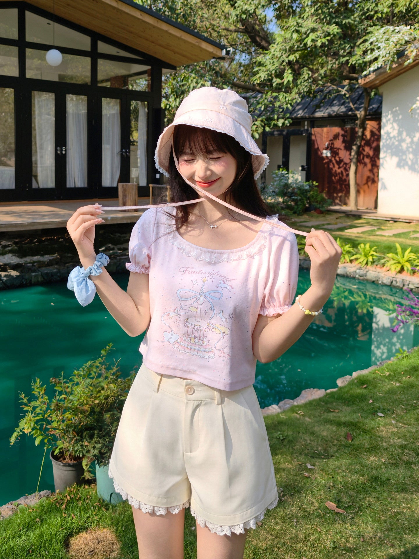 Soft Cream Lace Shorts-Bottoms-ntbhshop