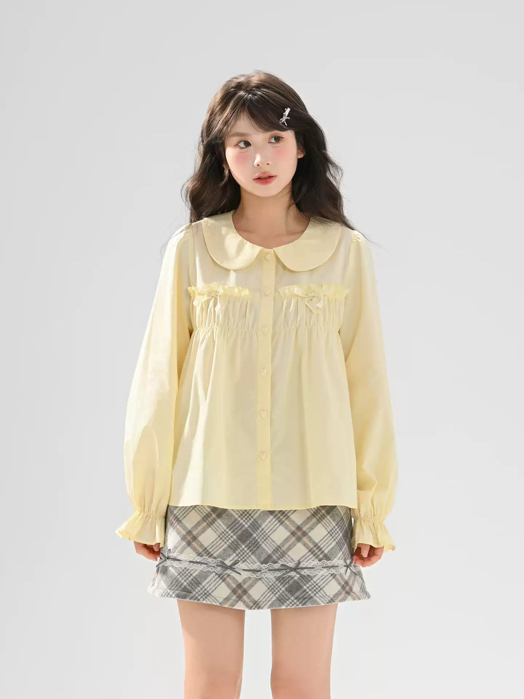 Pastel Smock Babydoll Blouses-Tops-ntbhshop