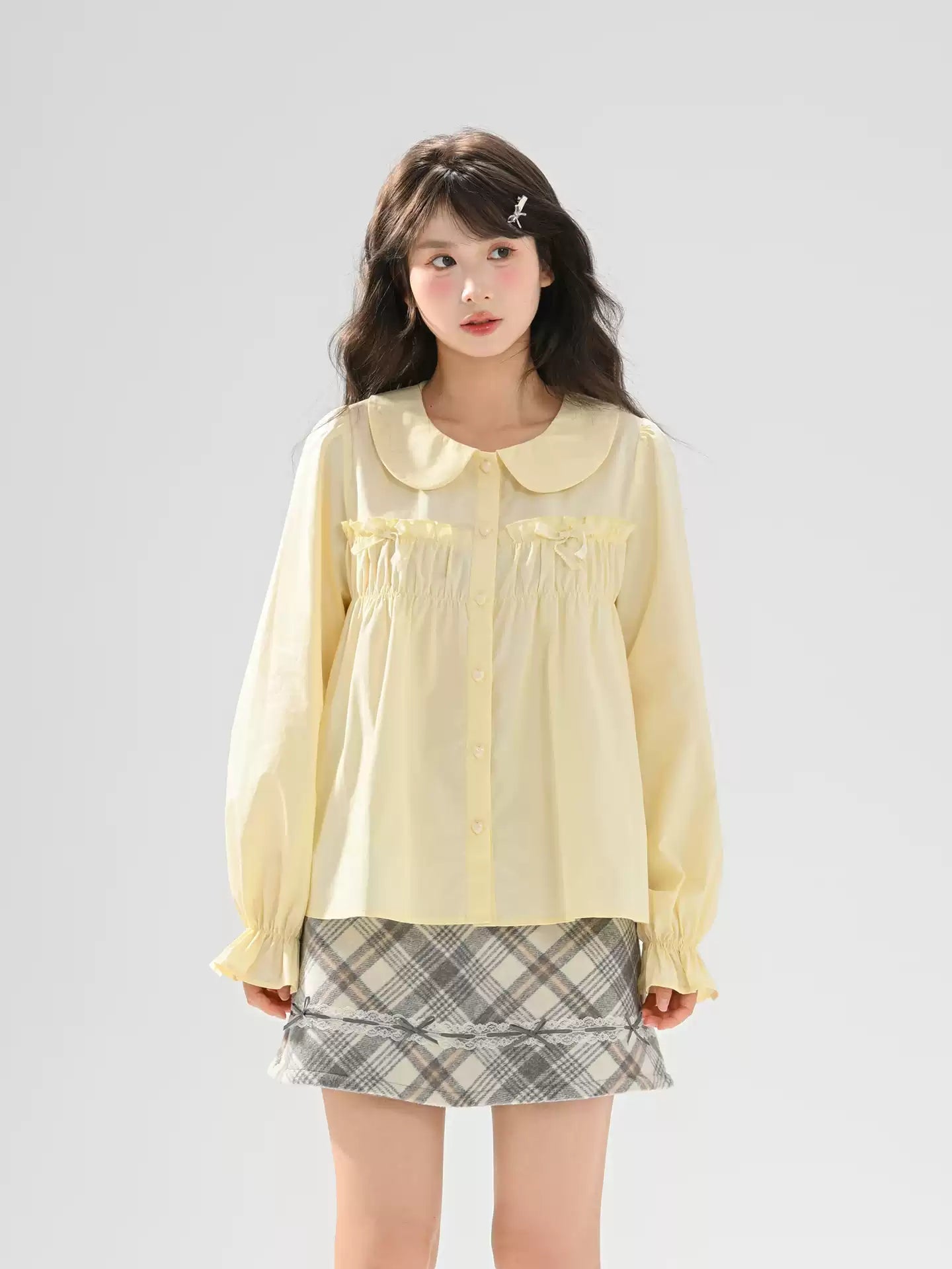 Pastel Smock Babydoll Blouses-Tops-ntbhshop