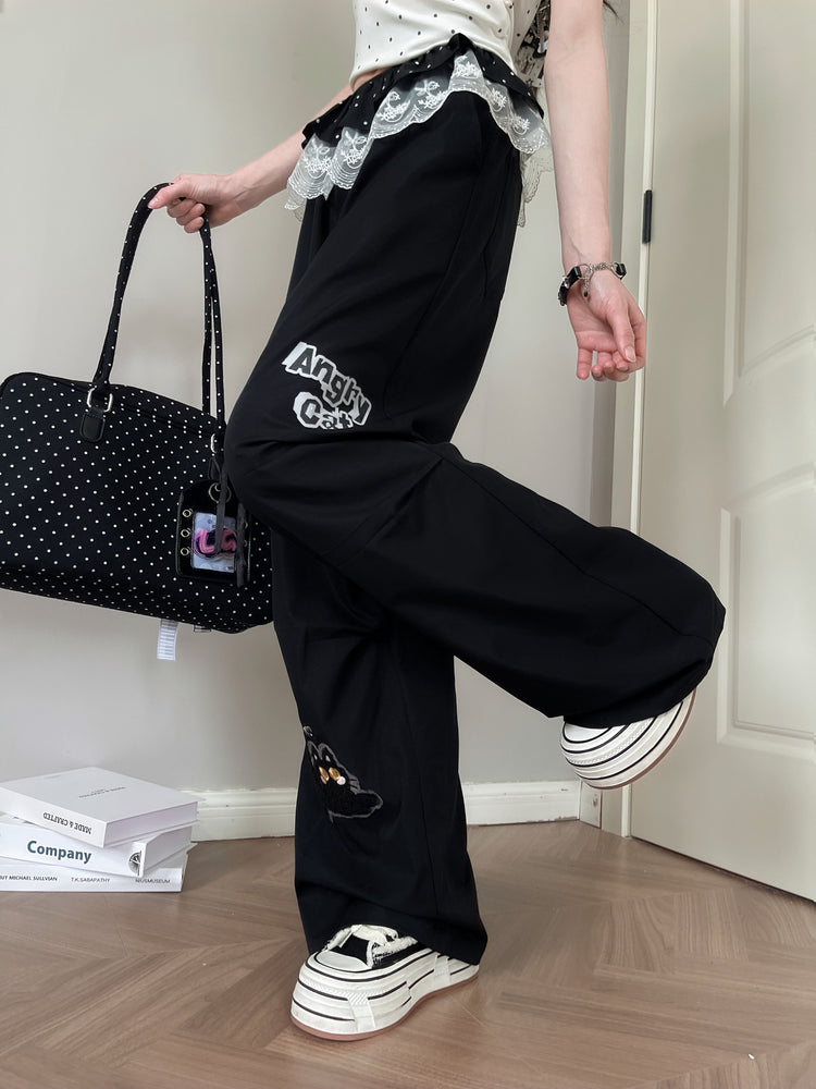 Angry Cat Draped Pants-Bottoms-ntbhshop