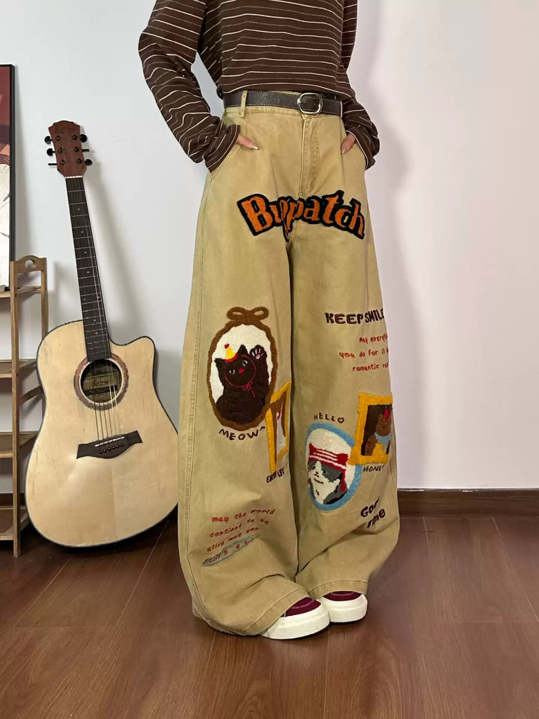 Bugpatch Wide Leg Pants-Bottoms-ntbhshop