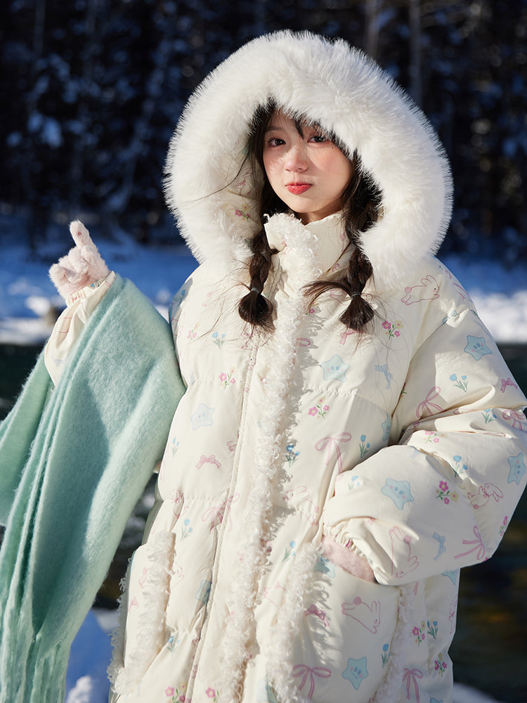 Bunny Meadow Dream Puffer Coat-ntbhshop