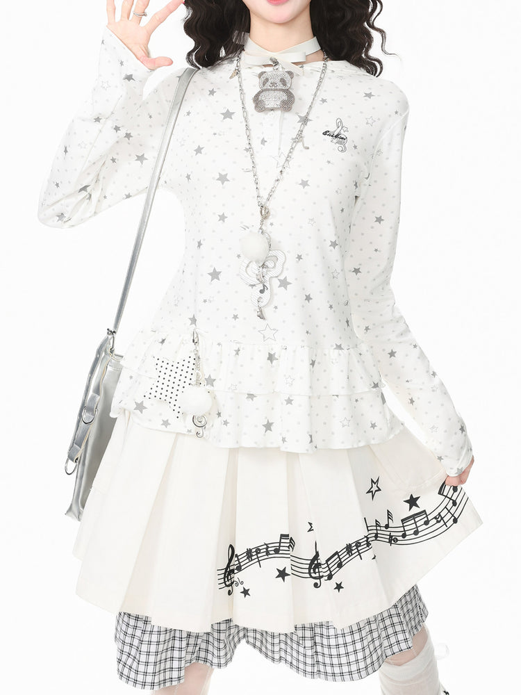 Starlit Dots Peplum Hoodies-Outerwear-ntbhshop