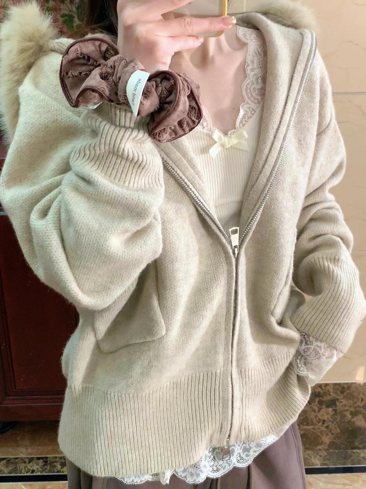 Lace Petal Lace Long Sleeve Tops-ntbhshop