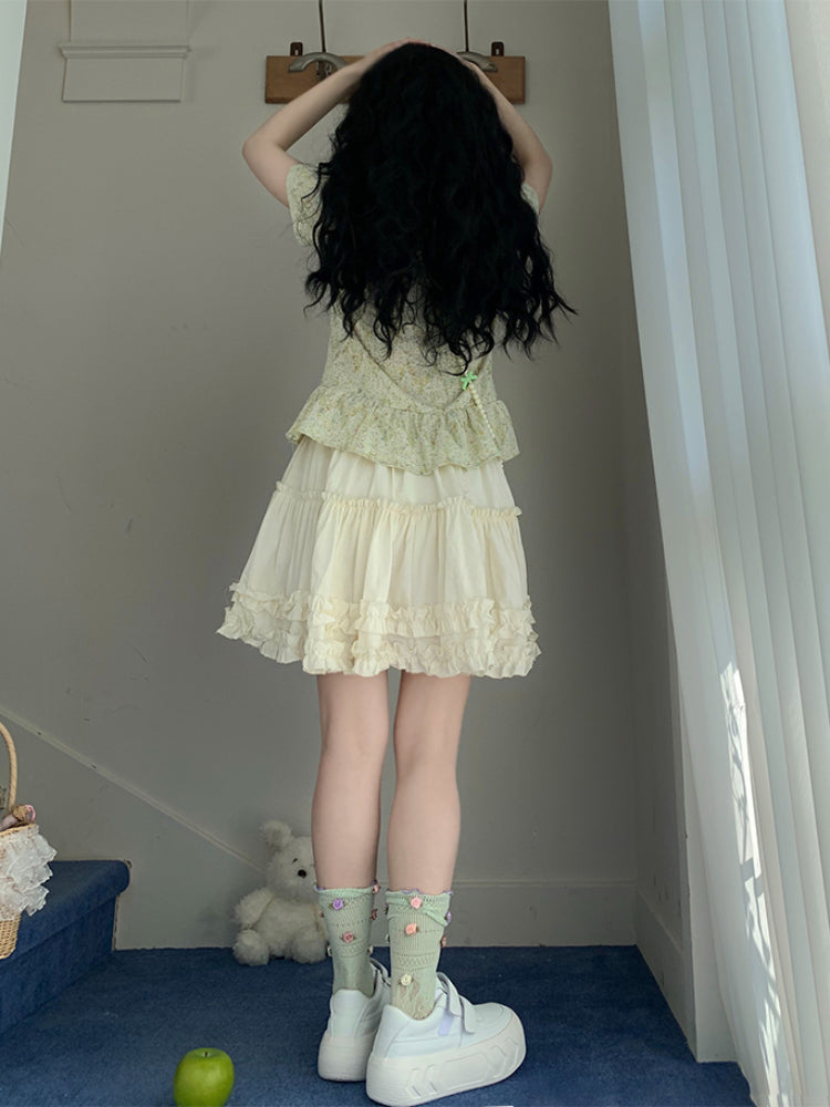 Meowberry Knit Peplum Tees-Sets-ntbhshop