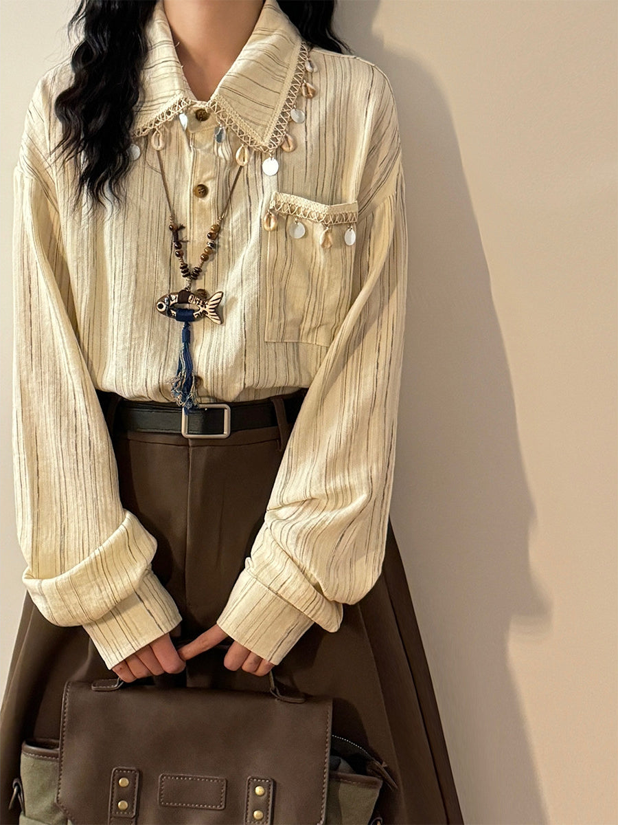 Vellum Archive Stripe Shirts-Tops-ntbhshop