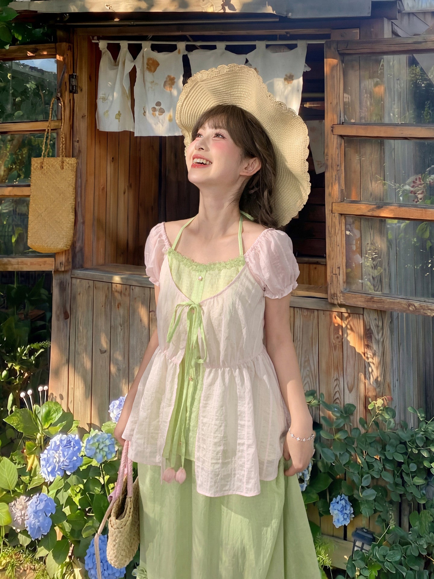 Tulip Bloom Spliced Blouse-Tops-ntbhshop