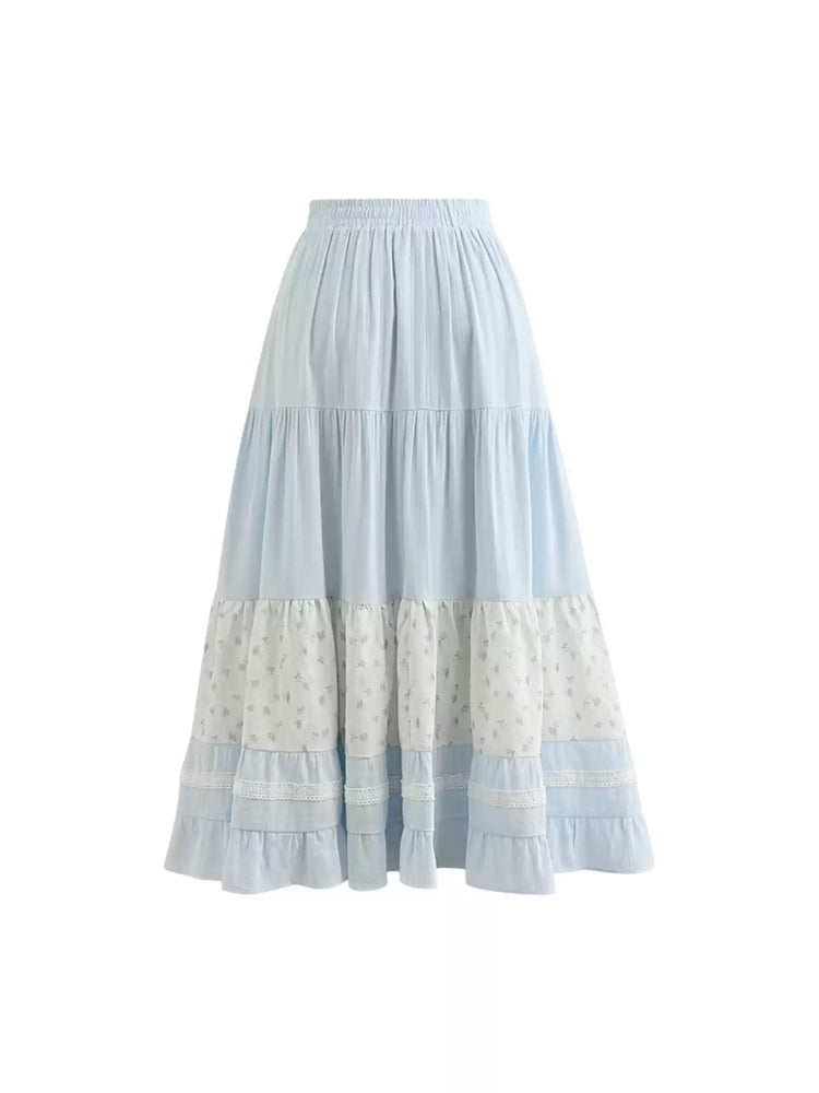 Cloud Garden Patchwork Skirt-Bottoms-ntbhshop