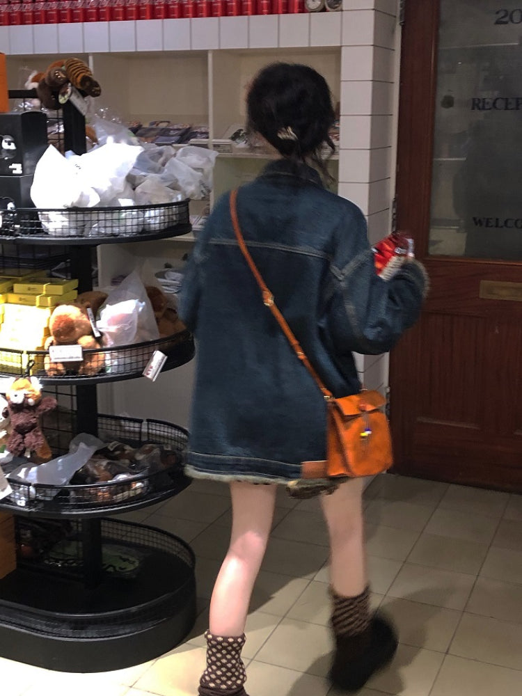 Crochet Bloom Button Denim Jackets-ntbhshop