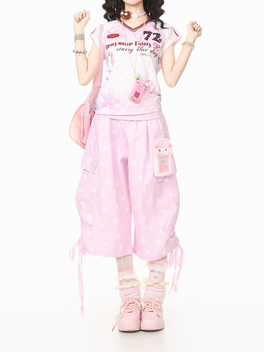 Star Pocket Drawstring Capri Pants-Bottoms-ntbhshop