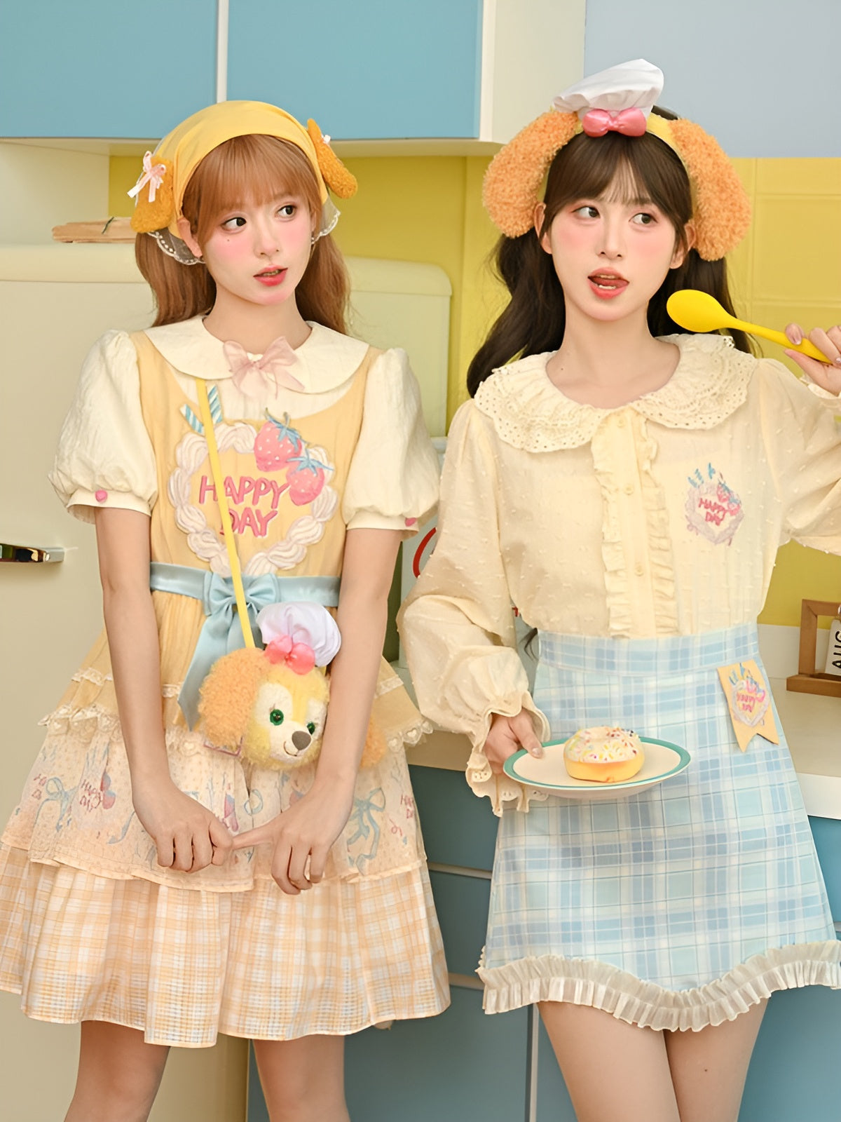 Happy Day Doll Collar Blouse-Tops-ntbhshop