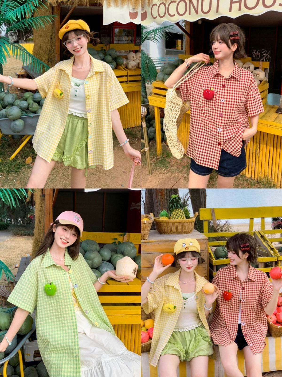 Candy Picnic Plaid Shirts-Tops-ntbhshop