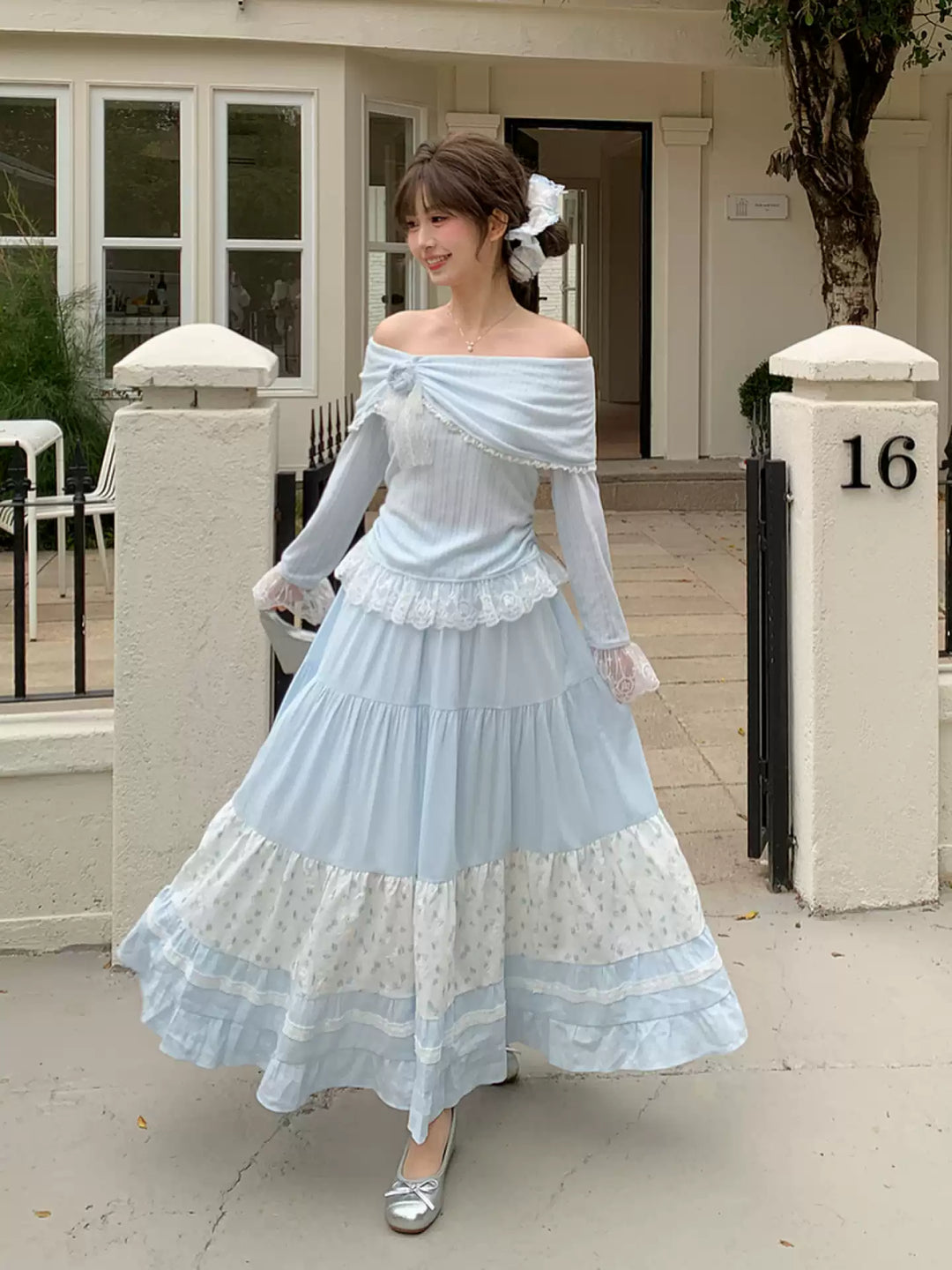 Cloud Garden Off Shoulder Top-Tops-ntbhshop