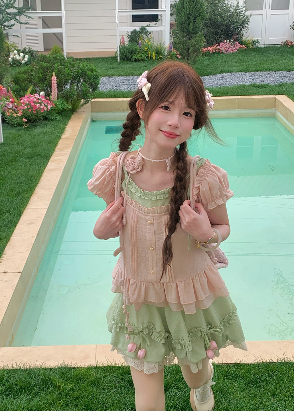 Guava Daydreams Ruffle Top & Skirt-Sets-ntbhshop