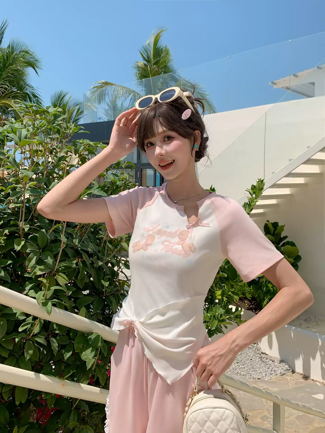 Angel Bear Twist Tees-Tops-ntbhshop