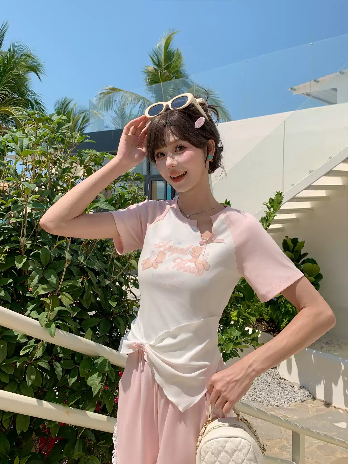 Angel Bear Twist Tees-Tops-ntbhshop