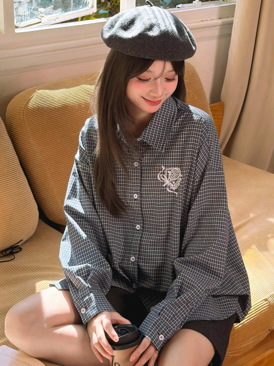 Tennis Club Check Shirt-Tops-ntbhshop