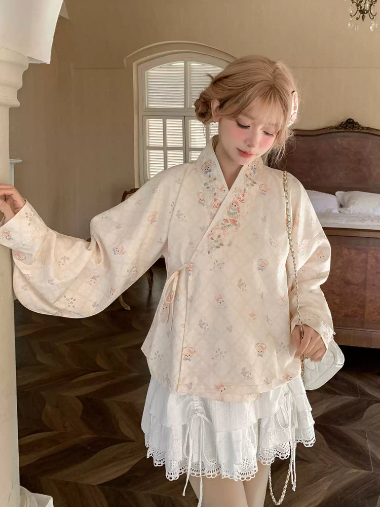 Berry Fairy Picnic Wrap Blouse-Tops-ntbhshop