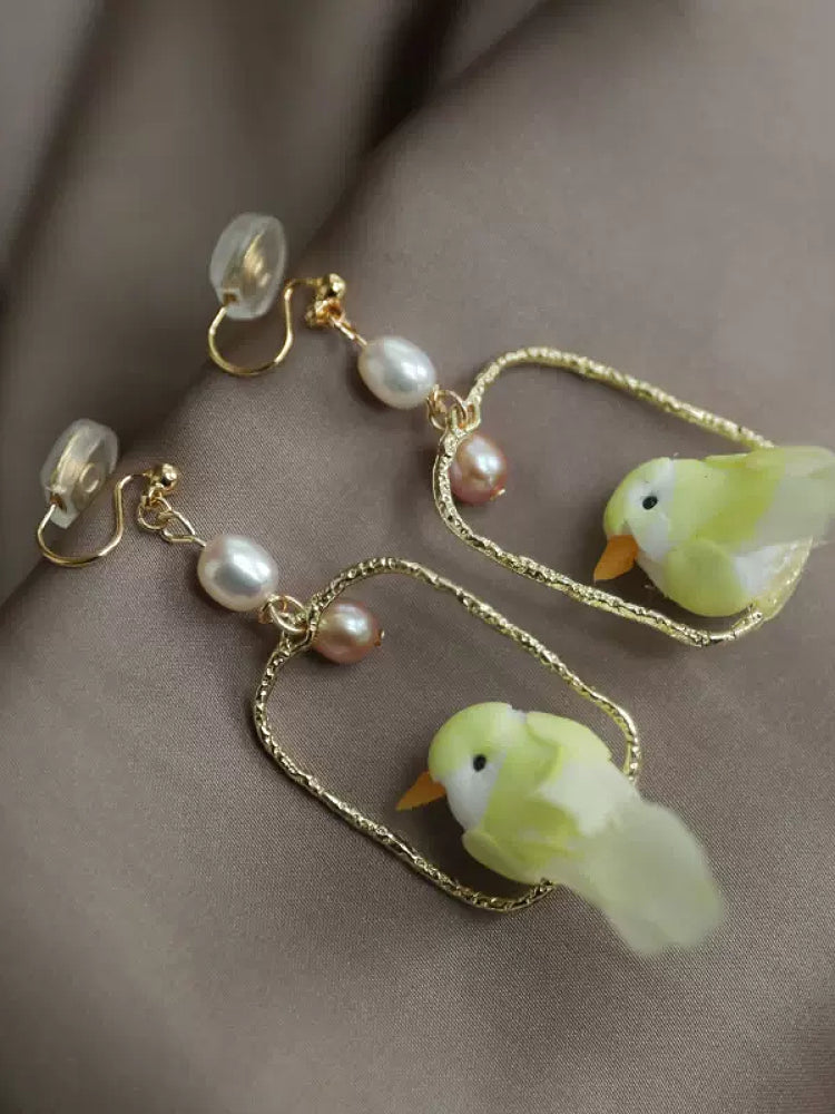 Tiny Tweet Bird Earrings & Clips-ntbhshop