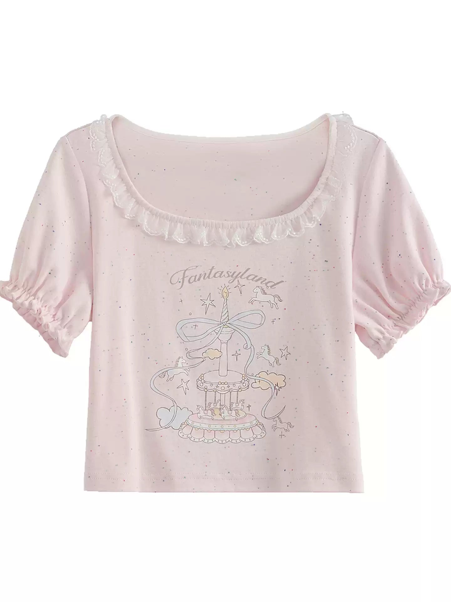 Fantasyland Lace Puff Top-Tops-ntbhshop