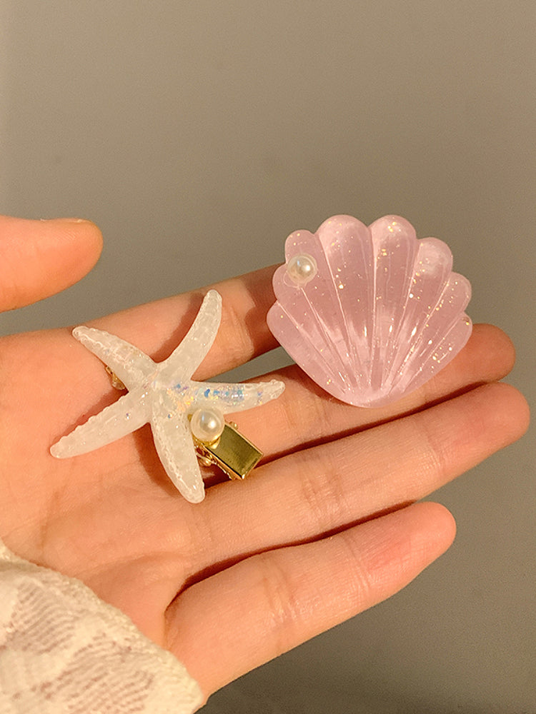 Mermaid Starfish & Shell Side Hair Clips-ntbhshop