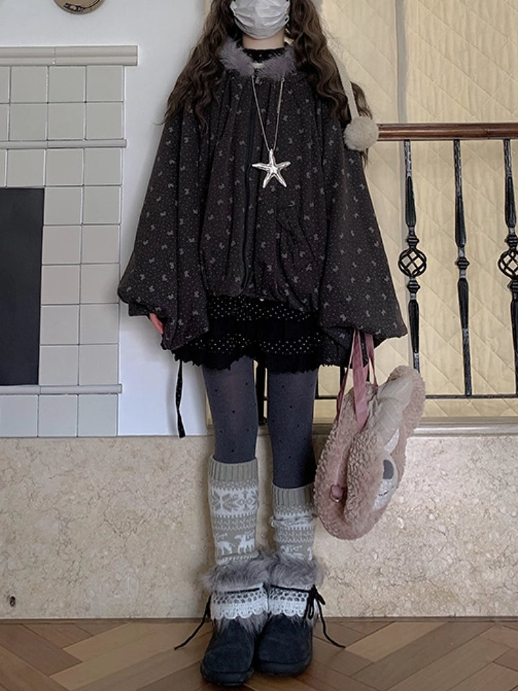 Midnight Polka Dream Puff Cape-ntbhshop