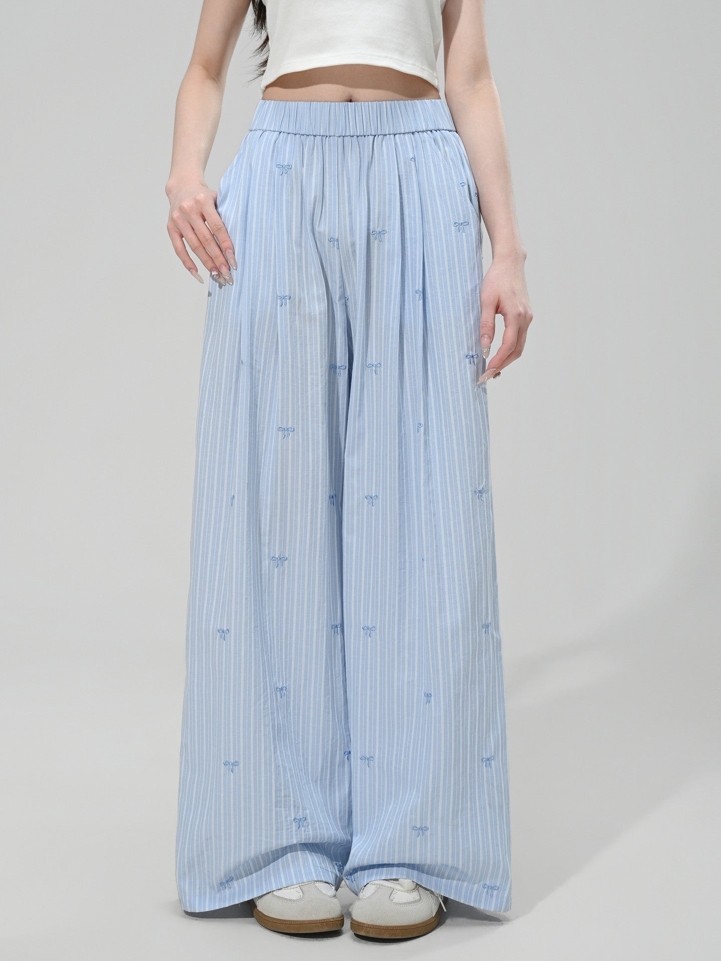 Ribbon Field Stripe Pants-Bottoms-ntbhshop