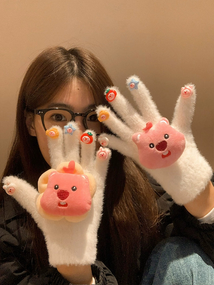 Loopy Fuzzy Cozy Tap Gloves-ntbhshop
