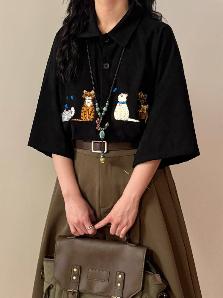 Whisker Tales Unisex Corduroy Shirts-ntbhshop