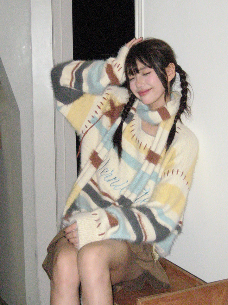 VerniChten Soft Sweater With Scarf-ntbhshop