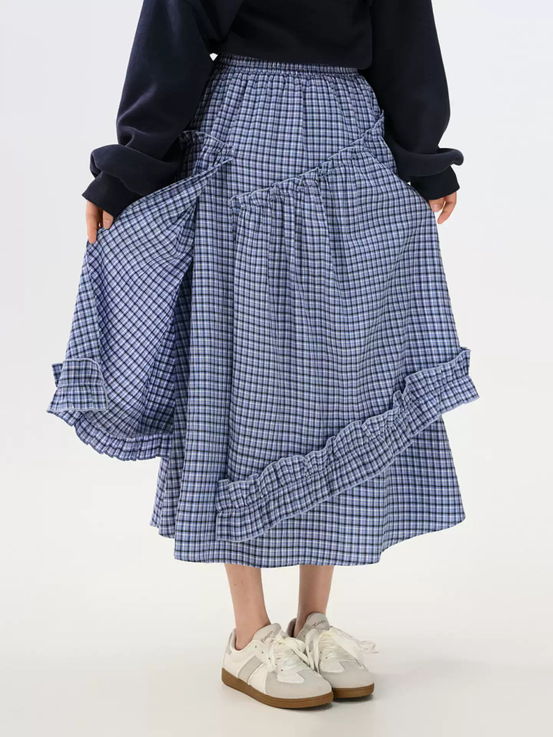 Meadow Check Ruffle Skirt-Bottoms-ntbhshop